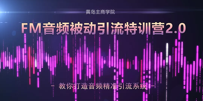 黄岛主·FM音频引流特训营2.0：独家引流模式，单账号50W+播放量，轻松变现-鹤行社项目库