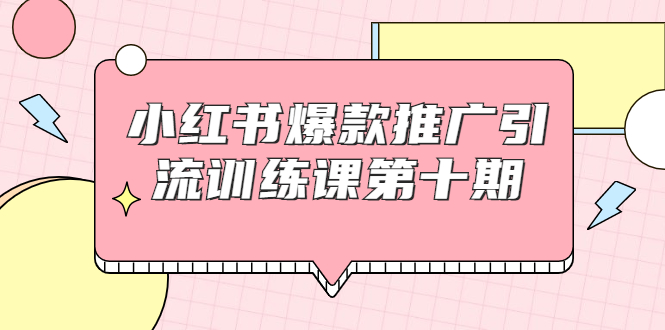 小红书爆款推广引流训练课第十期，手把手带你玩转小红书，轻松月入过万-鹤行社项目库