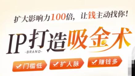 IP打造吸金术：0基础0资源，也能扩大影响力100倍，让钱主动找你！-鹤行社项目库