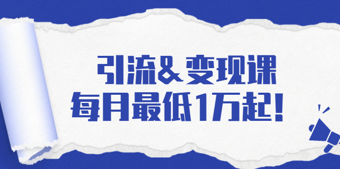 引流&变现课：分享一整套流量方法以及各个渠道收入，每月最低1万起！-鹤行社项目库
