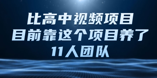 比高中视频项目，目前靠这个项目养了11人团队【视频课程】-鹤行社项目库