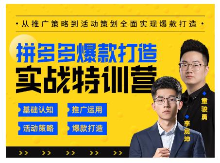 玺承云·拼多多爆款打造实战特训营，一套从入门到高手课程，让你快速拿捏拼多多-鹤行社项目库