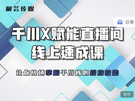 枫芸传媒-线上千川提升课，提升千川认知，提升千川投放效果-鹤行社项目库