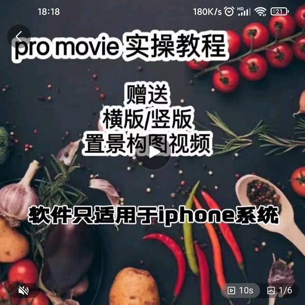 漆十二美食摄影，25​节promovie实操高手课节-鹤行社项目库