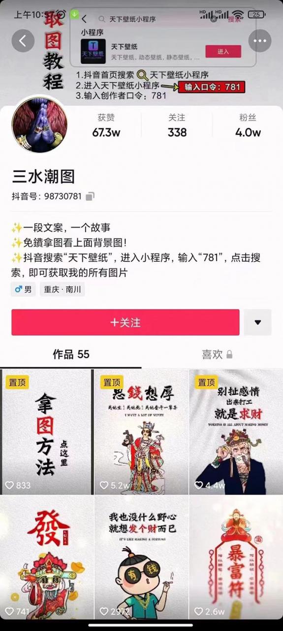 国潮壁纸变现项目，新手可操作日赚200+【素材+软件+教程】-鹤行社项目库