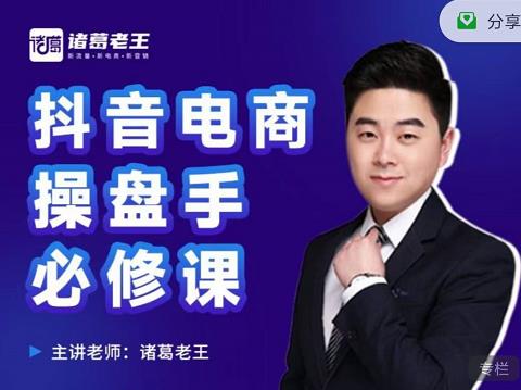 诸葛老王-抖音电商操盘手必修课：顶层设计，​起号破局，爆款运营，数据分析-鹤行社项目库