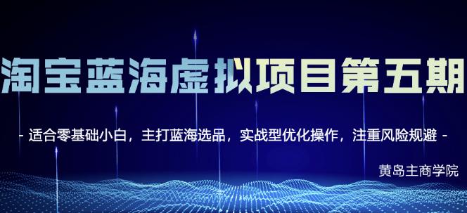 黄岛主淘宝虚拟无货源3.0+4.0+5.0，适合零基础小白，主打蓝海选品，实战型优化操作-鹤行社项目库