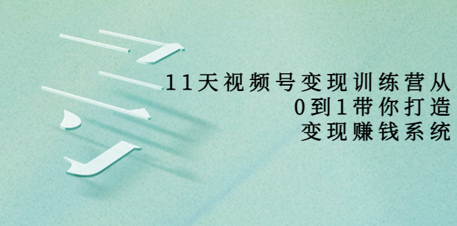 11天视频号变现训练营，从0到1打造变现赚钱系统（价值398元）-鹤行社项目库