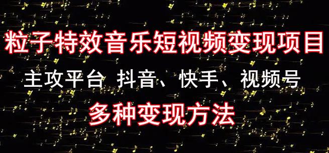 黄岛主《粒子特效音乐短视频变现项目》主攻平台抖音、快手、视频号多种变现方法-鹤行社项目库
