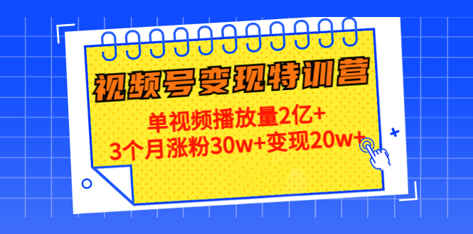 21天视频号变现特训营：单视频播放量2亿+3个月涨粉30w+变现20w+（第14期）-鹤行社项目库