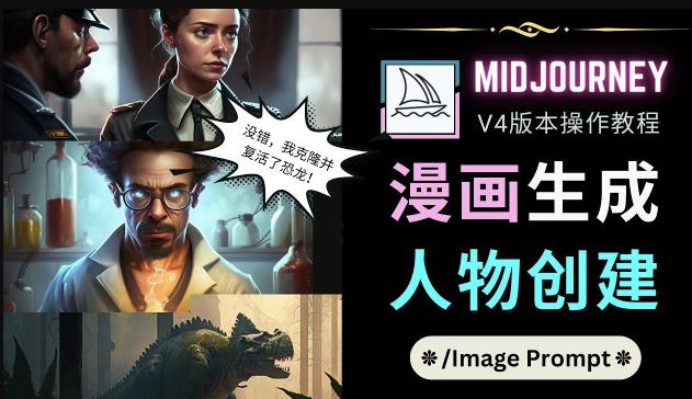 Midjourney V4版本操作教程：2个简单参数，完成漫画生成，人物创建-鹤行社项目库