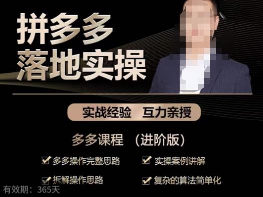 拼多多实战篇·落地实操：多多操作完整思路+实操案例讲解+拆解操作思路+复杂的算法简单化-鹤行社项目库
