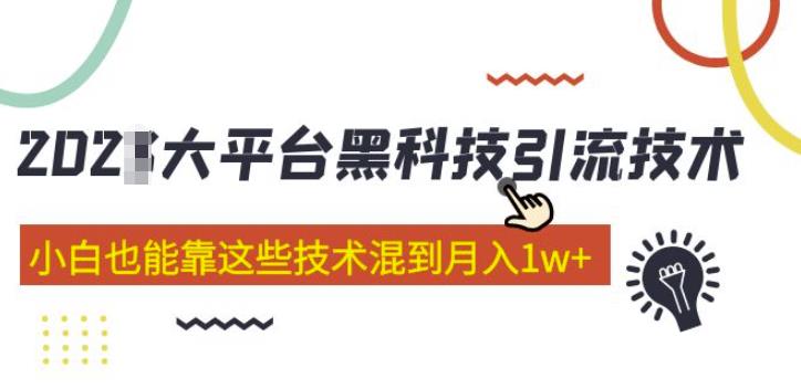 大平台黑科技引流技术，小白也能靠这些技术混到月入1w+(2022年的课程）-鹤行社项目库