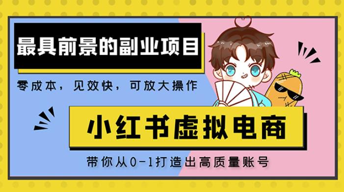 小红书蓝海大市场虚拟电商项目，手把手带你打造出日赚2000+高质量红薯账号-鹤行社项目库