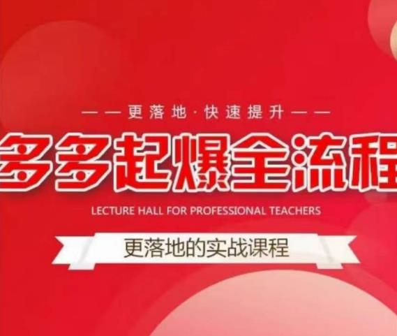 互力-多多新品打爆全流程，拼多多14天拉搜索自然流量，更落地·快速提升-鹤行社项目库