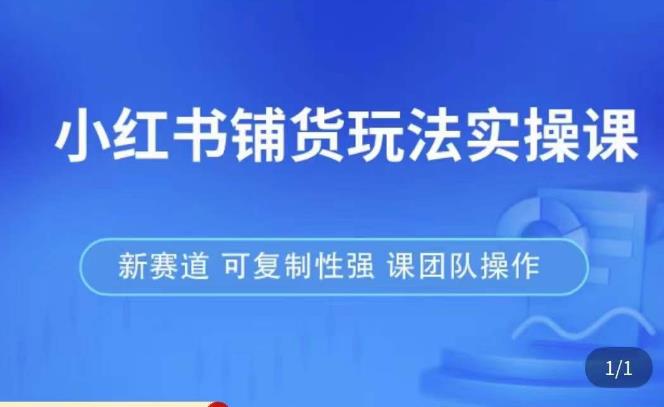 小红书铺货玩法实操课，流量大，竞争小，非常好做，新赛道，可复制性强，可团队操作-鹤行社项目库