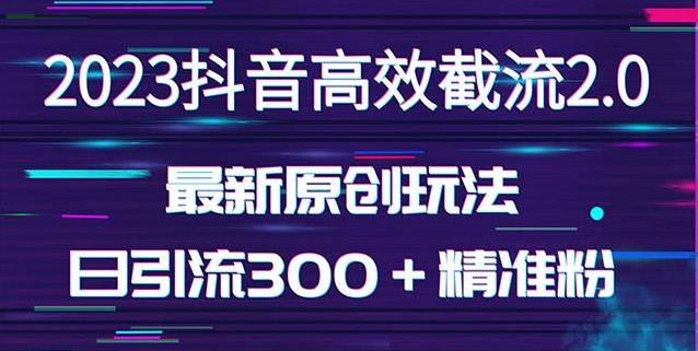 日引300＋创业粉，独家抖音高效截流2.0玩法（价值1280）-鹤行社项目库