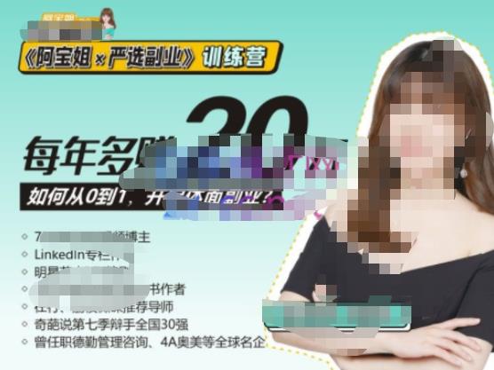 《阿宝姐×严选副业》训练营【Plus版】12期，帮助你找准适合自己的副业，开启斜杠人生-鹤行社项目库