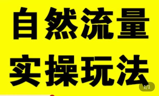 拼多多自然流量天花板，拼多多自然流的实操玩法，自然流量是怎么来的，如何开车带来自然流等知识-鹤行社项目库
