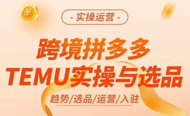 跨境拼多多TEMU实操与选品，​掌握平台运营方法技巧，选品避坑12条标准，爆款的底层思路等-鹤行社项目库
