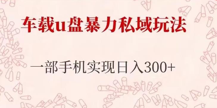 车载u盘暴力私域玩法，长期项目，仅需一部手机实现日入300+-鹤行社项目库