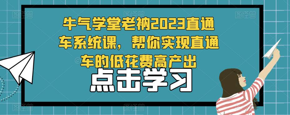 牛气学堂老衲2023直通车系统课，帮你实现直通车的低花费高产出-鹤行社项目库