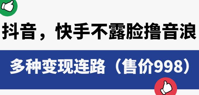 抖音快手不露脸撸音浪项目，多种变现连路（售价998）-鹤行社项目库