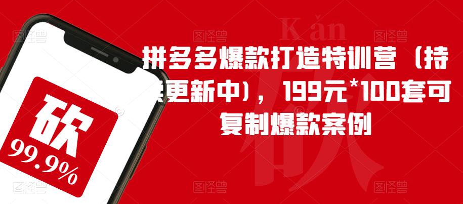拼多多爆款打造特训营（持续更新中)，199元*100套可复制爆款案例-鹤行社项目库