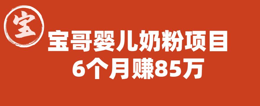 宝哥婴儿奶粉项目，6个月赚85w【图文非视频】【揭秘】-鹤行社项目库