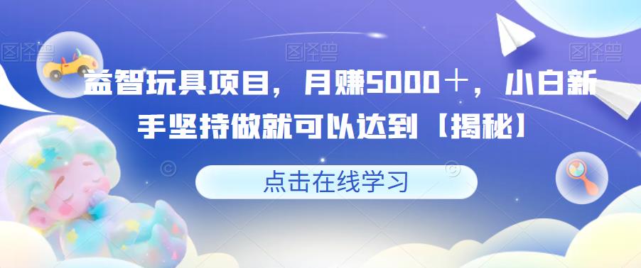 益智玩具项目，月赚5000＋，小白新手坚持做就可以达到【揭秘】-鹤行社项目库