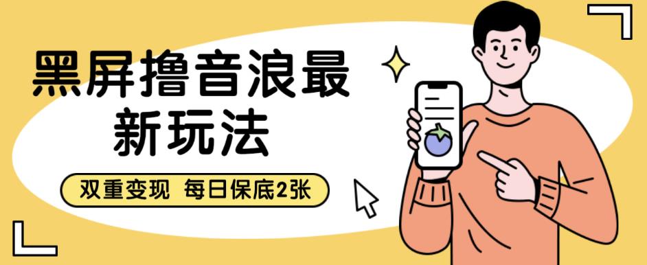 黑屏撸音浪最新玩法，双重变现，每日保底2张【揭秘】-鹤行社项目库