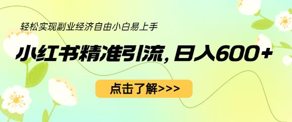 小红书精准引流，小白日入600+，轻松实现副业经济自由（教程+1153G资源）-鹤行社项目库