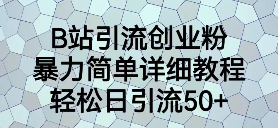 B站引流创业粉，暴力简单详细教程，轻松日引流50+【揭秘】-鹤行社项目库