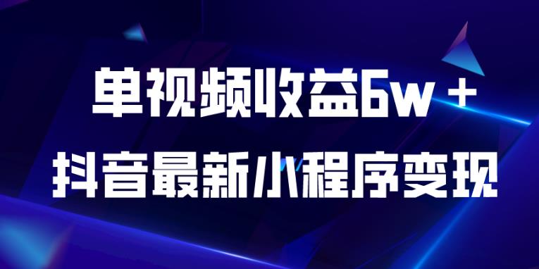 抖音最新小程序变现项目，单视频收益6w＋，小白可做【揭秘】-鹤行社项目库