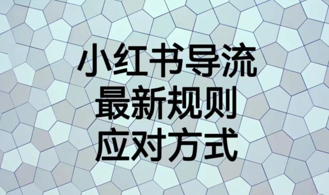 小红书导流最新规则应对方式【揭秘】-鹤行社项目库