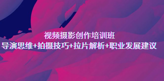 视频摄影创作培训班，导演思维+拍摄技巧+拉片解析+职业发展建议-鹤行社项目库