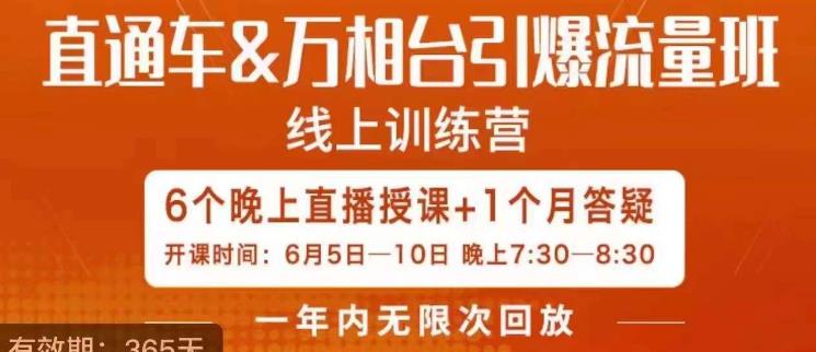 直通车&万相台引爆流量班，6天打通你开直通车·万相台的任督二脉-鹤行社项目库