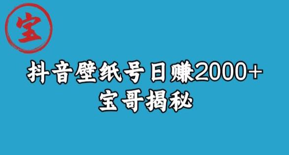 宝哥抖音壁纸号日赚2000+，不需要真人露脸就能操作【揭秘】-鹤行社项目库