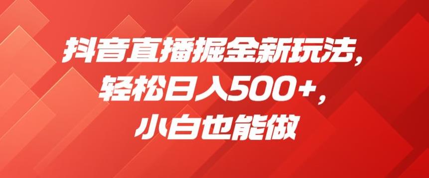 抖音直播掘金新玩法，轻松日入500+，小白也能做【揭秘】-鹤行社项目库