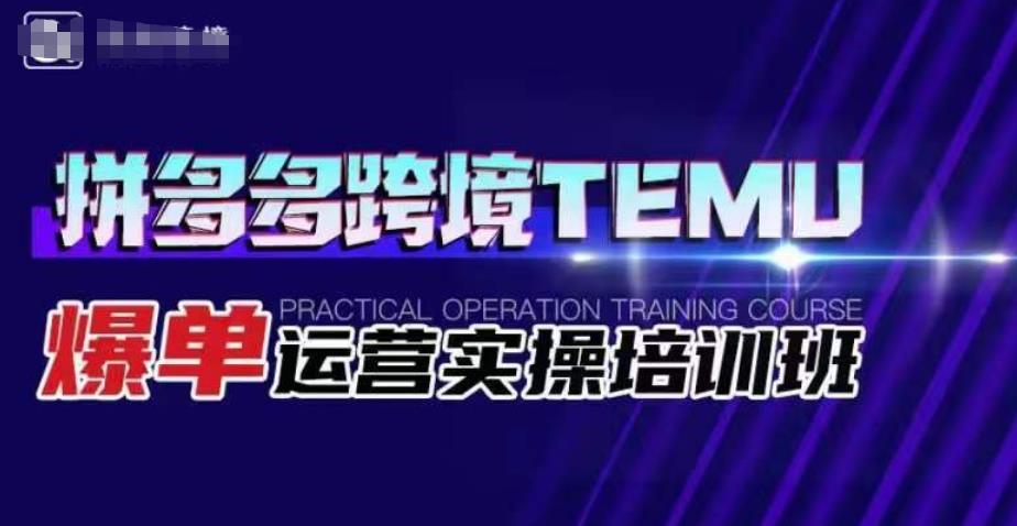 拼多多跨境TEMU爆单运营实操培训班，海外拼多多的选品、运营、爆单-鹤行社项目库