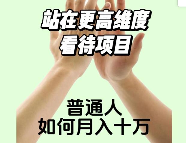 2023最火项目：站在更高维度看待项目，普通人如何月入十万【揭秘】-鹤行社项目库