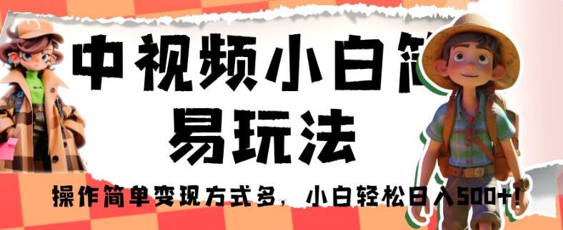 中视频小白简易玩法，操作简单变现方式多，小白轻松日入500+！【揭秘】-鹤行社项目库