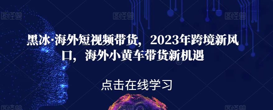 黑冰·海外短视频带货，2023年跨境新风口，海外小黄车带货新机遇-鹤行社项目库