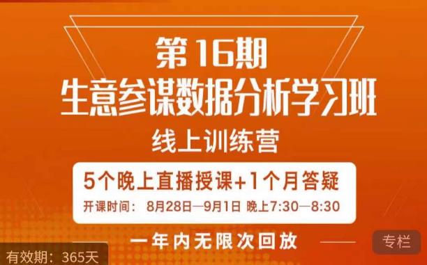 宁静·生意参谋数据分析学习班，解决商家4大痛点，学会分析数据，打造爆款！-鹤行社项目库