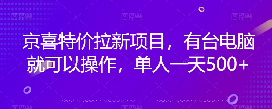 京喜特价拉新新玩法，有台电脑就可以操作，单人一天500+【揭秘】-鹤行社项目库