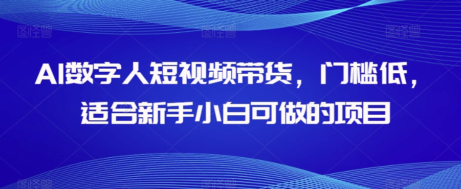 AI数字人短视频带货，门槛低，适合新手小白可做的项目-鹤行社项目库