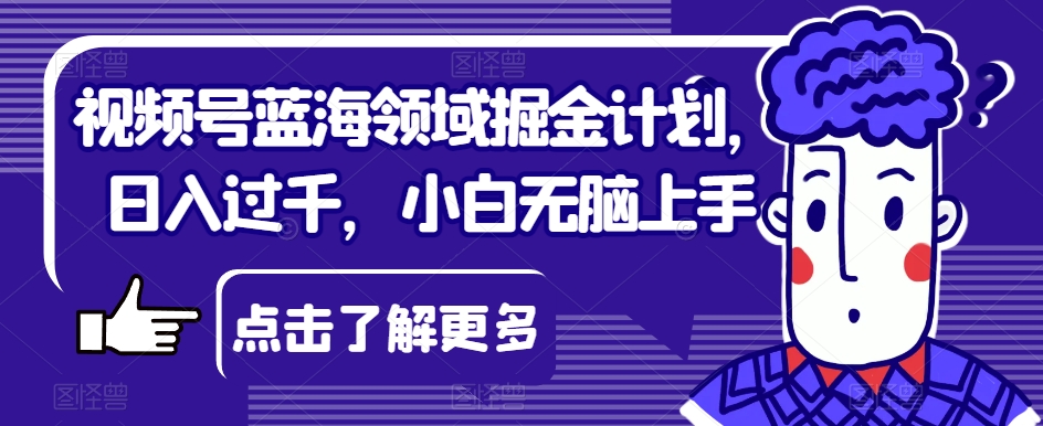 视频号蓝海领域掘金计划，日入过千，小白无脑上手【揭秘】-鹤行社项目库