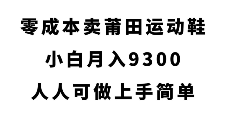 零成本卖莆田运动鞋，小白月入9300，人人可做上手简单【揭秘】-鹤行社项目库