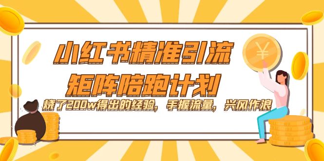 小红书精准引流·矩阵陪跑计划：烧了200w得出的经验，手握流量，兴风作浪！-鹤行社项目库