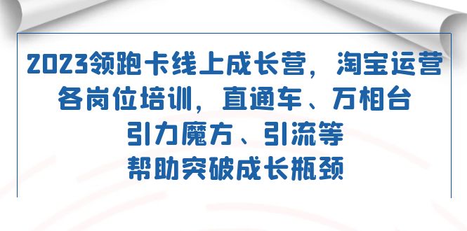 2023领跑·卡 线上成长营 淘宝运营各岗位培训 直通车 万相台 引力魔方 引流-鹤行社项目库